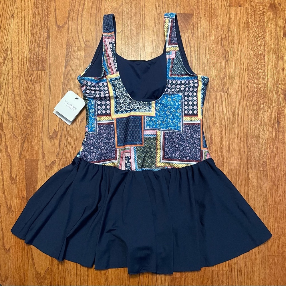 NWT Dolfin Aquashape Color Block Swim Dress size 16 - Picture 7 of 15